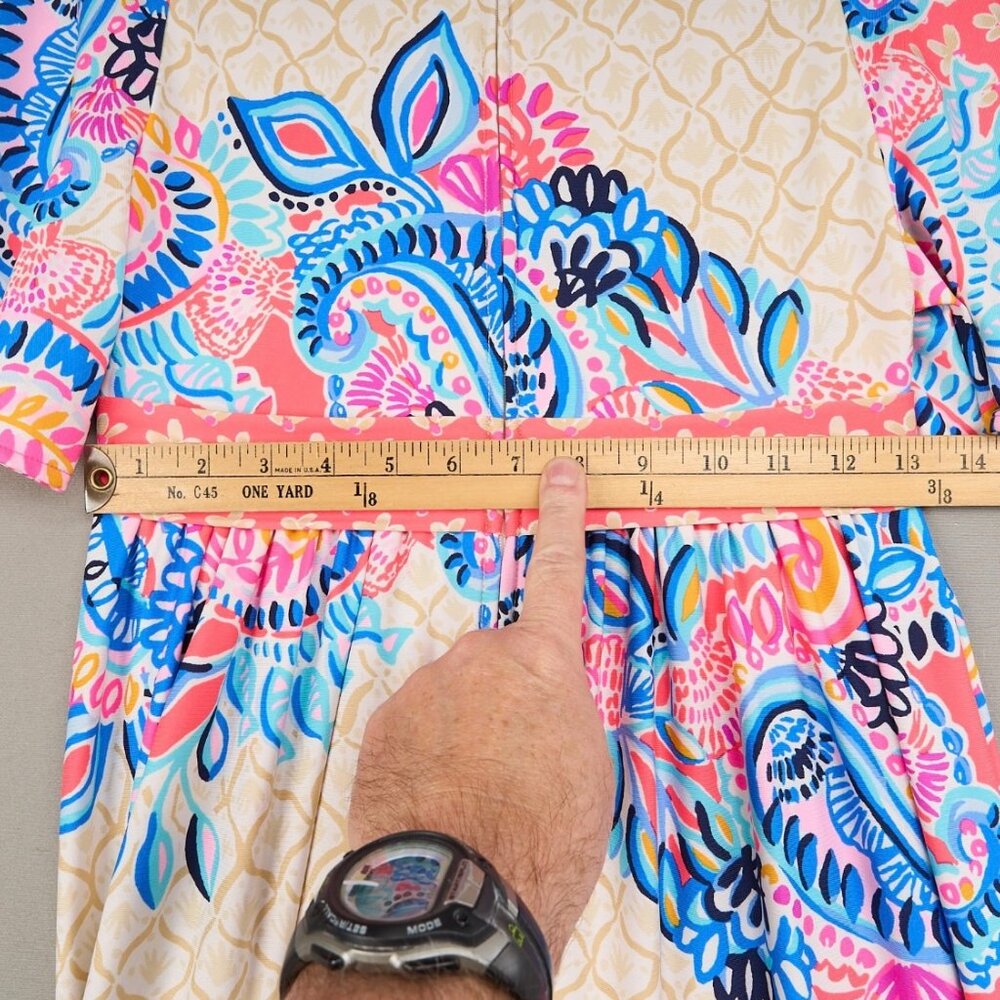 LILLY PULITZER MINKA MAXI DRESS Sz 4 BEACH BUNGALOW CORAL SPRITZ STRETCH - Picture 6 of 6